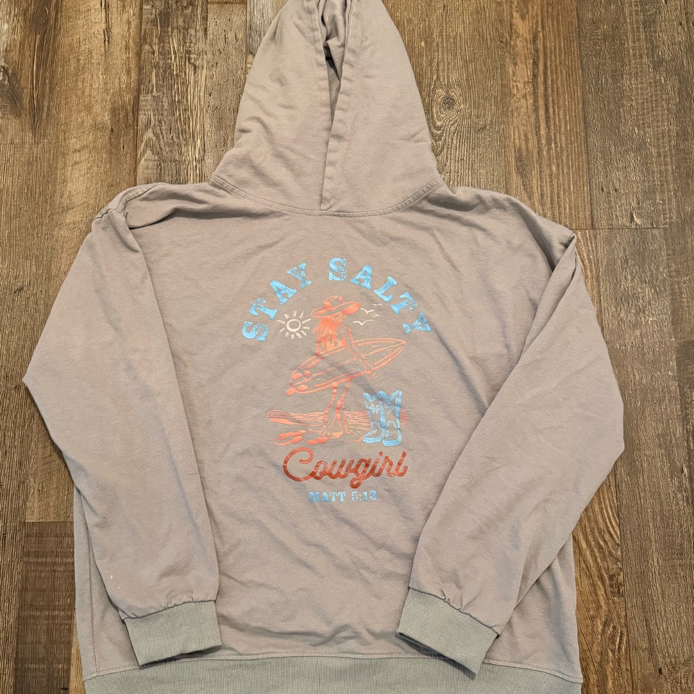 Grey Cowgirl Hoodie Size Medium